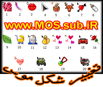 کد جاوا تغییر شکل موس